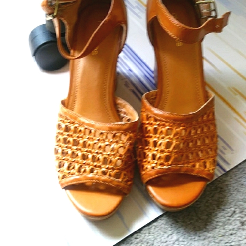 Maurices Cork Heel Wedge Sandals